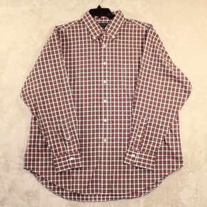 Ralph Lauren Men's 18 34/35 Non-Iron Button Down Shirt Plaid Red Green